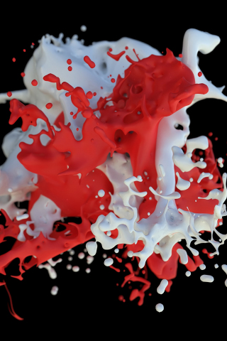 Paint, white-red clot, splash, 240x320 wallpaper