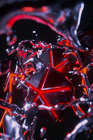 Shape, red, glowing boxes, compounds, abstract, 240x320 wallpaper