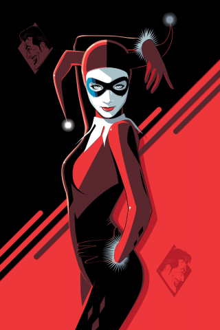 Harley Quinn, minimal, villain, minimal, art, 240x320 wallpaper