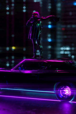 Neon Car Mobile Wallpaper