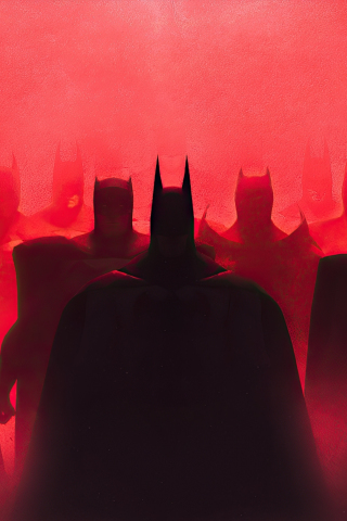 Batmans, all skins, silhouette, 240x320 wallpaper