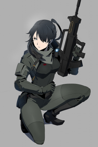 Woman soldier, Armored Gull, anime, 240x320 wallpaper