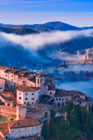 Italy's city, morning mist, cityscape, 240x320 wallpaper