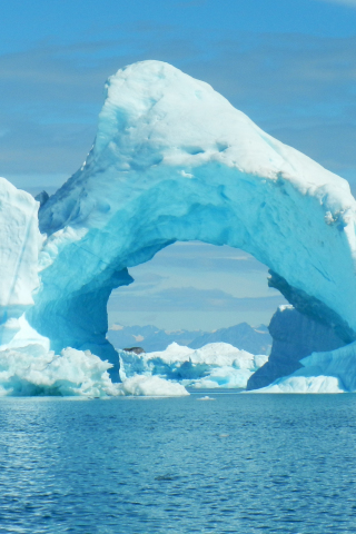 Ice arch, iceberg, nature, ocean, 240x320 wallpaper