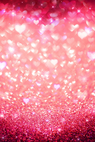 Hearts, glitters, shining, abstract, 240x320 wallpaper