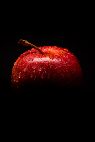 Red, fresh apple, close up, 240x320 wallpaper