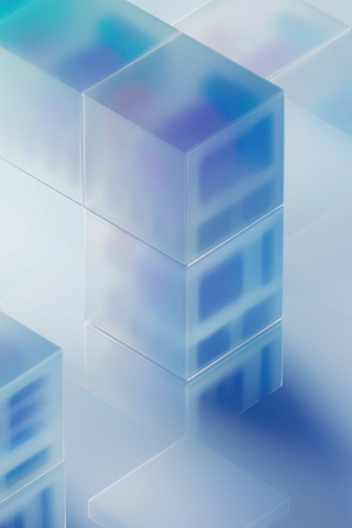 Cubical structure, windows 365, Microsoft stock, blue theme, 240x320 wallpaper
