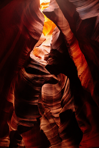 Cave, canyon, rocky slots, 240x320 wallpaper
