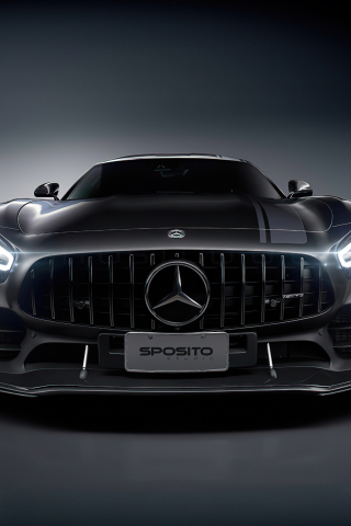 Download wallpaper 240x320 black car, mercedes-amg gt, car, old mobile,  cell phone, smartphone, 240x320 hd image background, 26115
