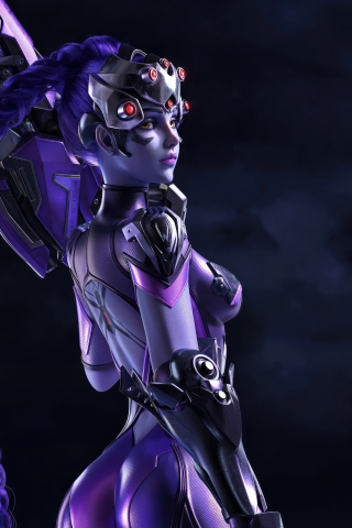 Widowmaker character, overwatch, online game, dark, 240x320 wallpaper