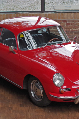 Classic, red, car, Porsche, 240x320 wallpaper