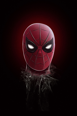 Spider-man's head-shot, minimal, art, 240x320 wallpaper