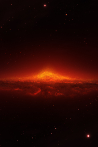 Burning star, nebula, clouds, dark, galaxy, 240x320 wallpaper