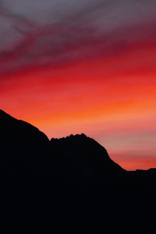 Sunset, mountains, sky, 240x320 wallpaper