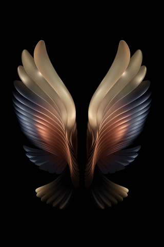 Amoled, angel wings, dark, 240x320 wallpaper