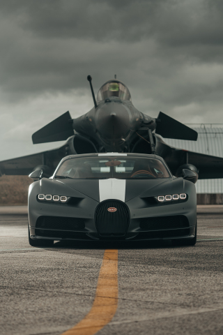Bugatti Chiron Sport 'Les Légendes du Ciel, Dassault Rafale, 240x320 wallpaper