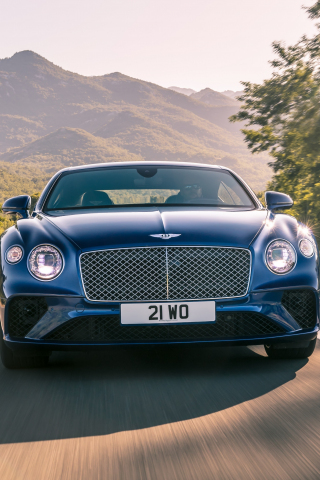 Download wallpaper 240x320 bentley continental gt, blue luxurious car, old  mobile, cell phone, smartphone, 240x320 hd image background, 3584