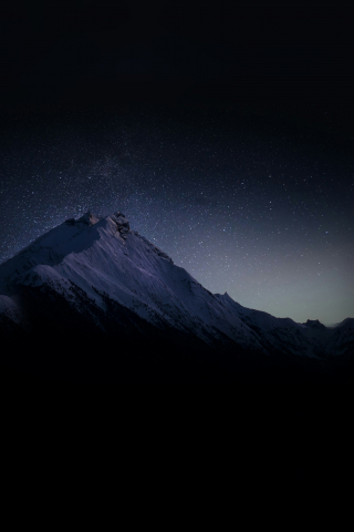 Mountain peak, night, starry sky, 240x320 wallpaper