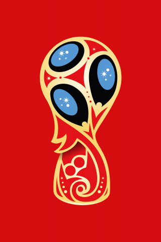 2018 FIFA World Cup, Russia, Trophy, Red, minimal, 240x320 wallpaper
