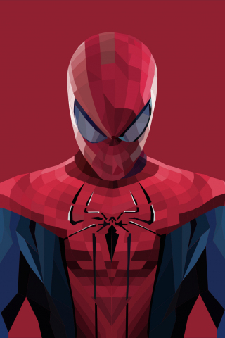Download wallpaper 240x320 spider-man, polygons art, artworks, old mobile, cell  phone, smartphone, 240x320 hd image background, 15068