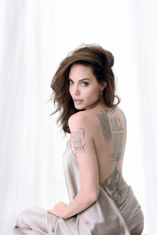 Celebrity, gorgeous actress, Angelina Jolie, 240x320 wallpaper