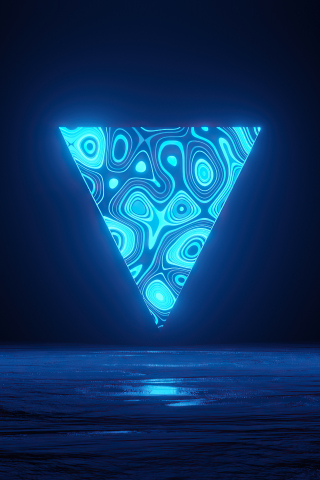 Blue triangle, variant, abstract, dark, 240x320 wallpaper