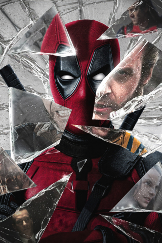 Deadpool and Wolverine, come back movie, scattered glass, 240x320 wallpaper