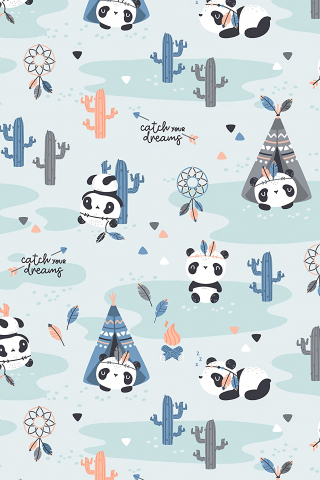 Pandas, pattern, cute, 240x320 wallpaper