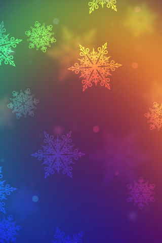 Abstract, colorful, snowflakes, 240x320 wallpaper