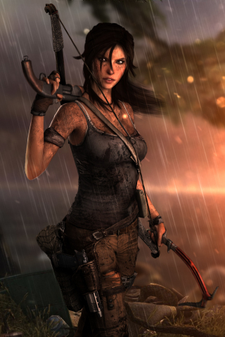 Lara Croft, Tomb Raider, game, video game, archer, 240x320 wallpaper