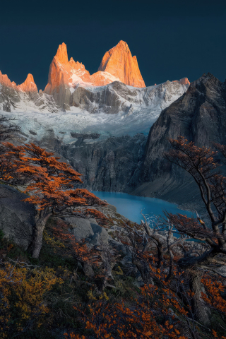Patagonia of Argentina, mountains cliffs, nature, 240x320 wallpaper