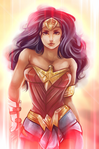 wonder woman, superhero, artwork, 240x320 wallpaper