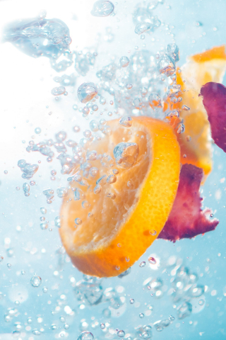 Fruits, orange slice, close up, summer, 240x320 wallpaper