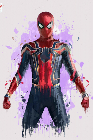 Spiderman, minimal, Avengers: infinity war, 2018, art, 240x320 wallpaper