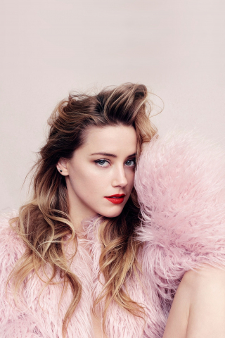 Beautiful actress, Amber Heard, blue eyes, 240x320 wallpaper