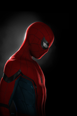 Spider-man, superhero, minimal, artwork, 240x320 wallpaper