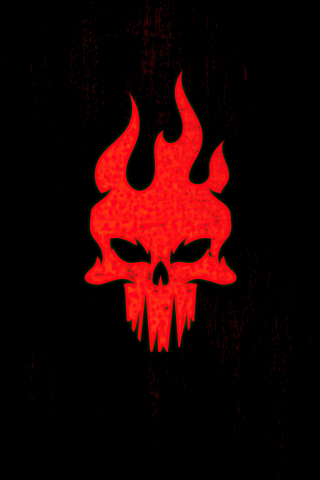 Red Skull, minimal, light logo, 240x320 wallpaper