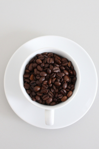 Coffee beans, cup, 240x320 wallpaper