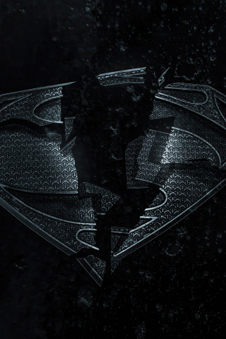 Superman, broken logo, dark, 240x320 wallpaper