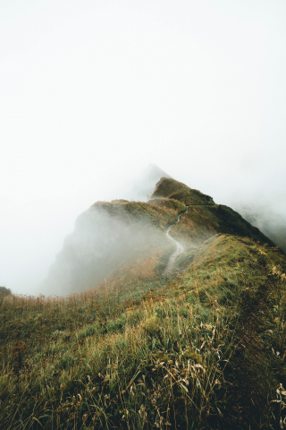 High landscape, altitude, mist, nature, 240x320 wallpaper