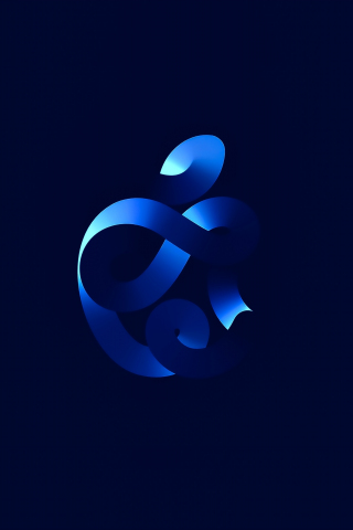 Apple Event, blue logo, minimal, 240x320 wallpaper