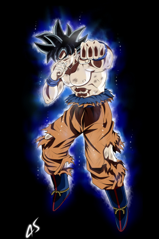 Son Goku, anime, minimal, art, 240x320 wallpaper