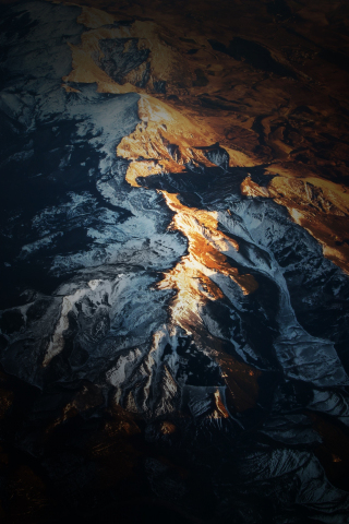 Mountains, aerial view, landscape, range, 240x320 wallpaper