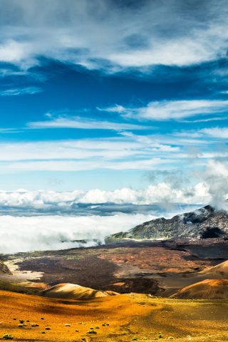 Haleakala crater, volcano, Hawaii, landscape, 240x320 wallpaper