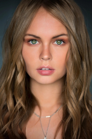 Gorgeous model, Anastasia, green eyes, 240x320 wallpaper