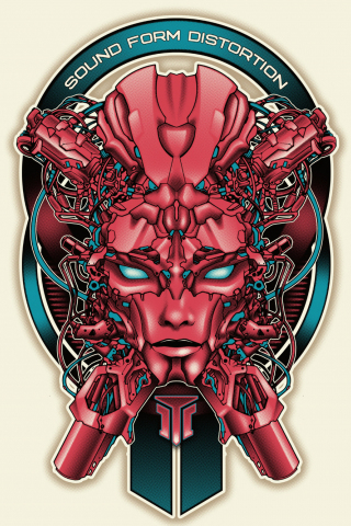Robot, cybrog, face, fantasy, 240x320 wallpaper