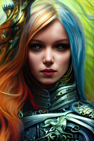 Redhead, woman, colored eyes, fantasy girl, 240x320 wallpaper