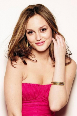 Hot and beautiful, smile, Leighton Meester, 240x320 wallpaper