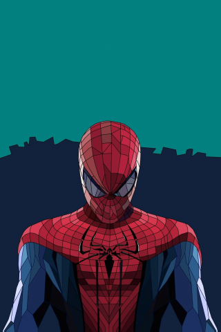 Spider-man, low poly, art, 240x320 wallpaper
