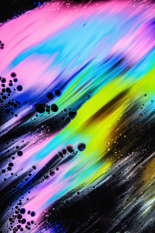 Colorful, black spots, abstract artwork, 240x320 wallpaper
